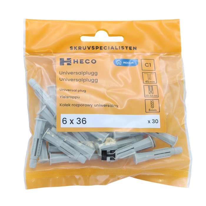 Universalplugg 6 x 36 mm 30-pack Heco